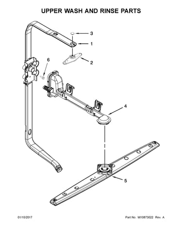 Upper wash and rinse parts