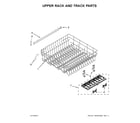 Whirlpool WDF540PADT3 upper rack and track parts diagram