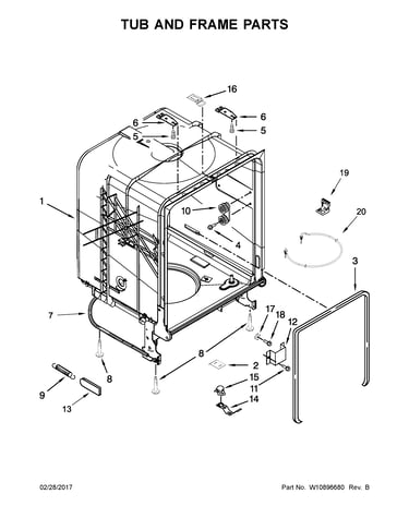 Tub and frame parts