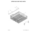 Whirlpool WDF110PABB5 upper rack and track parts diagram