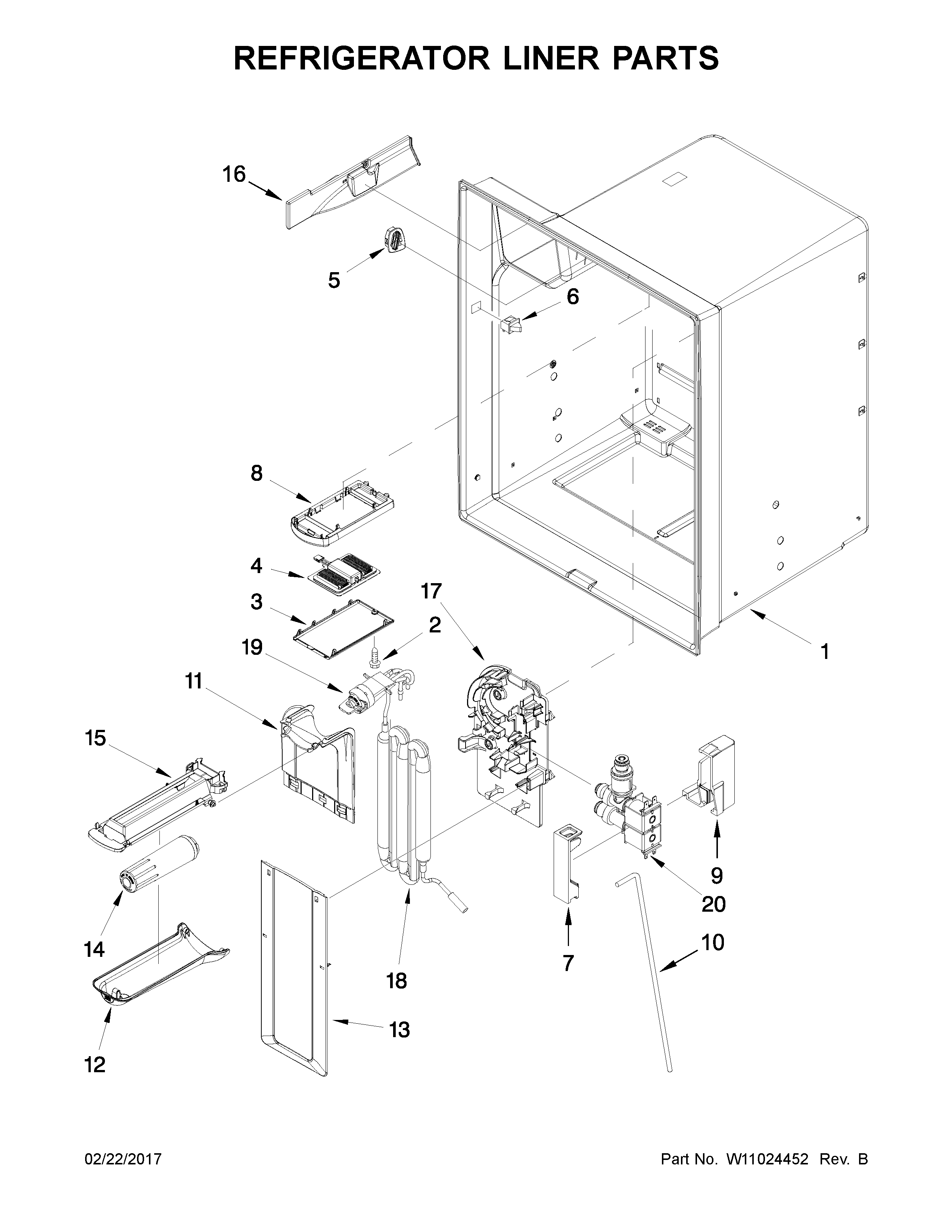 Refrigerator liner parts