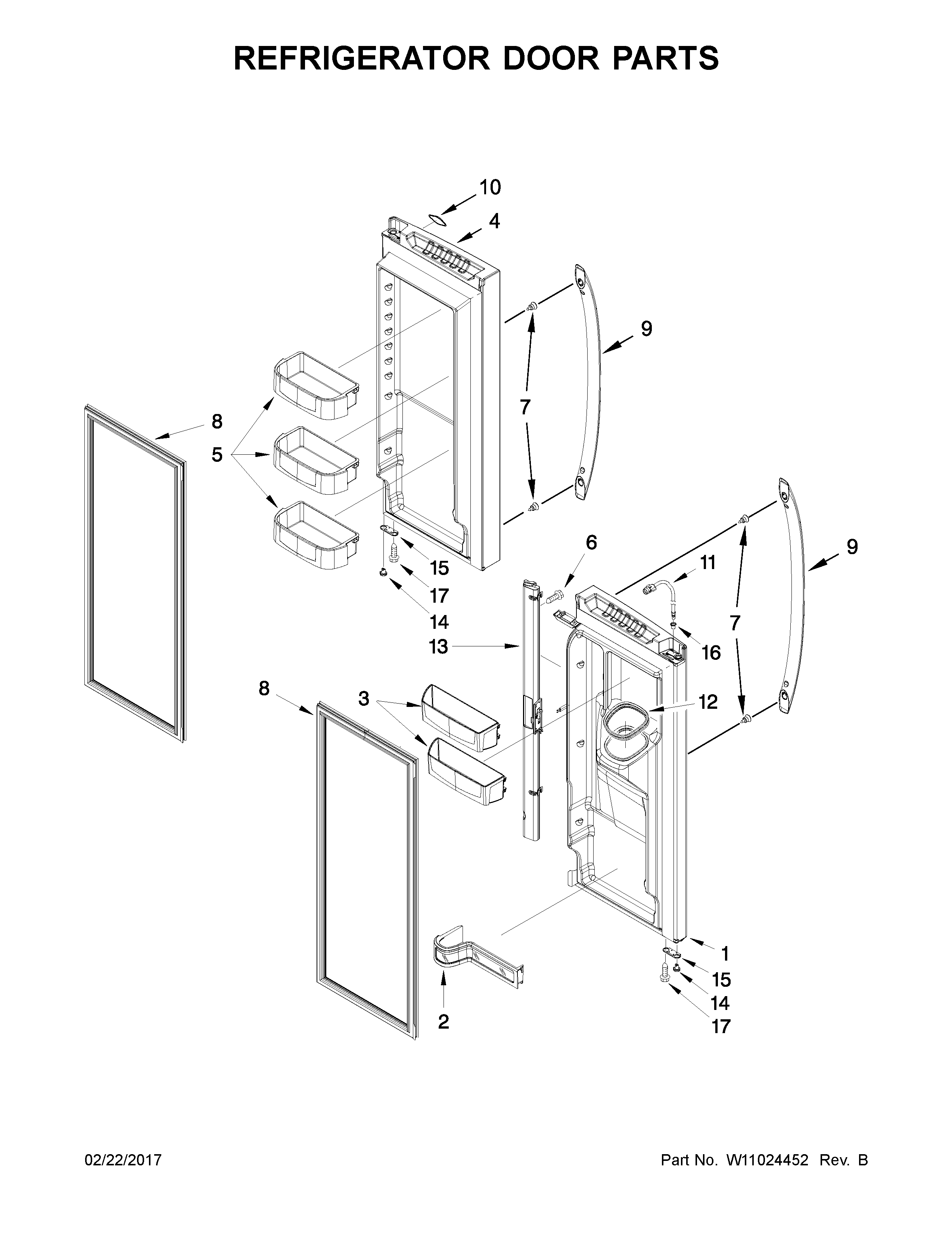 Refrigerator door parts