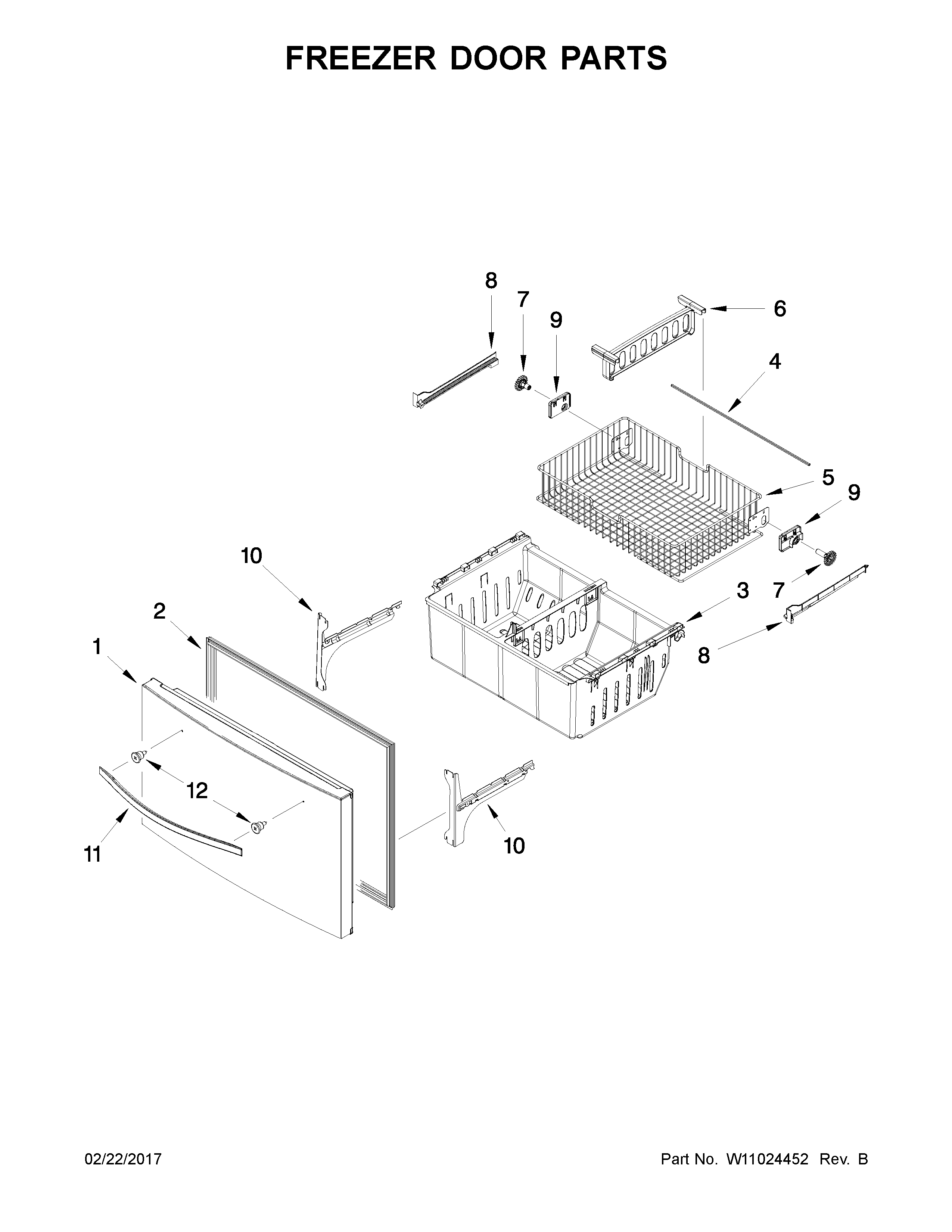 Freezer door parts