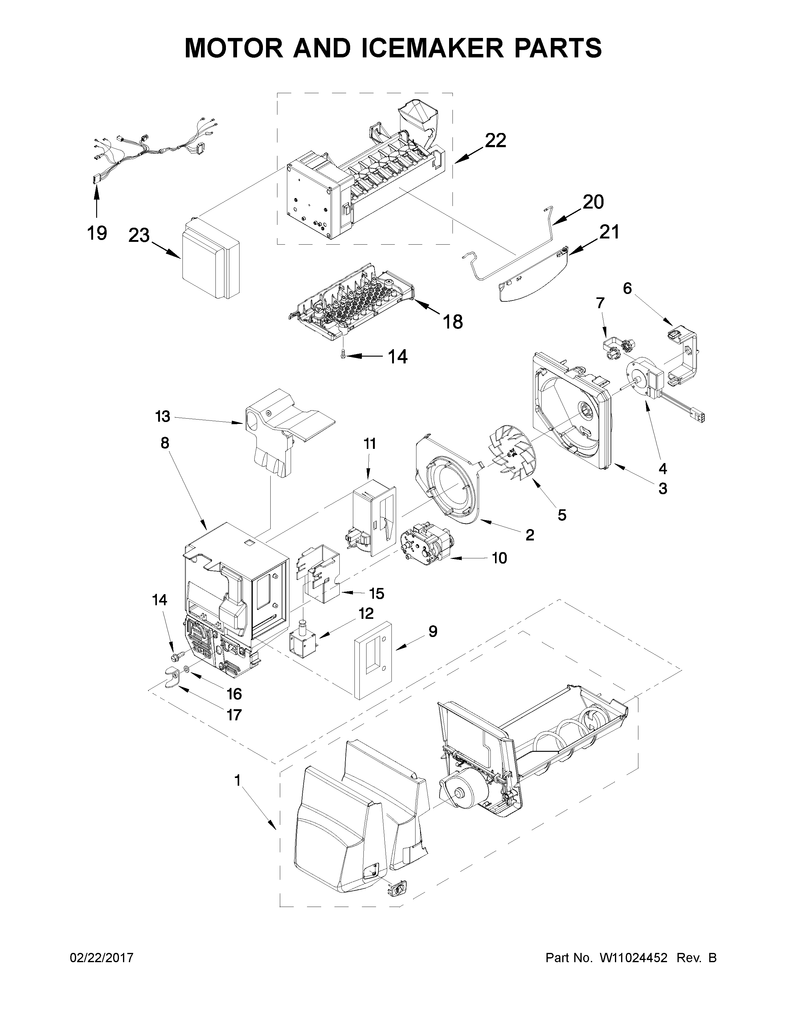 Motor and icemaker parts