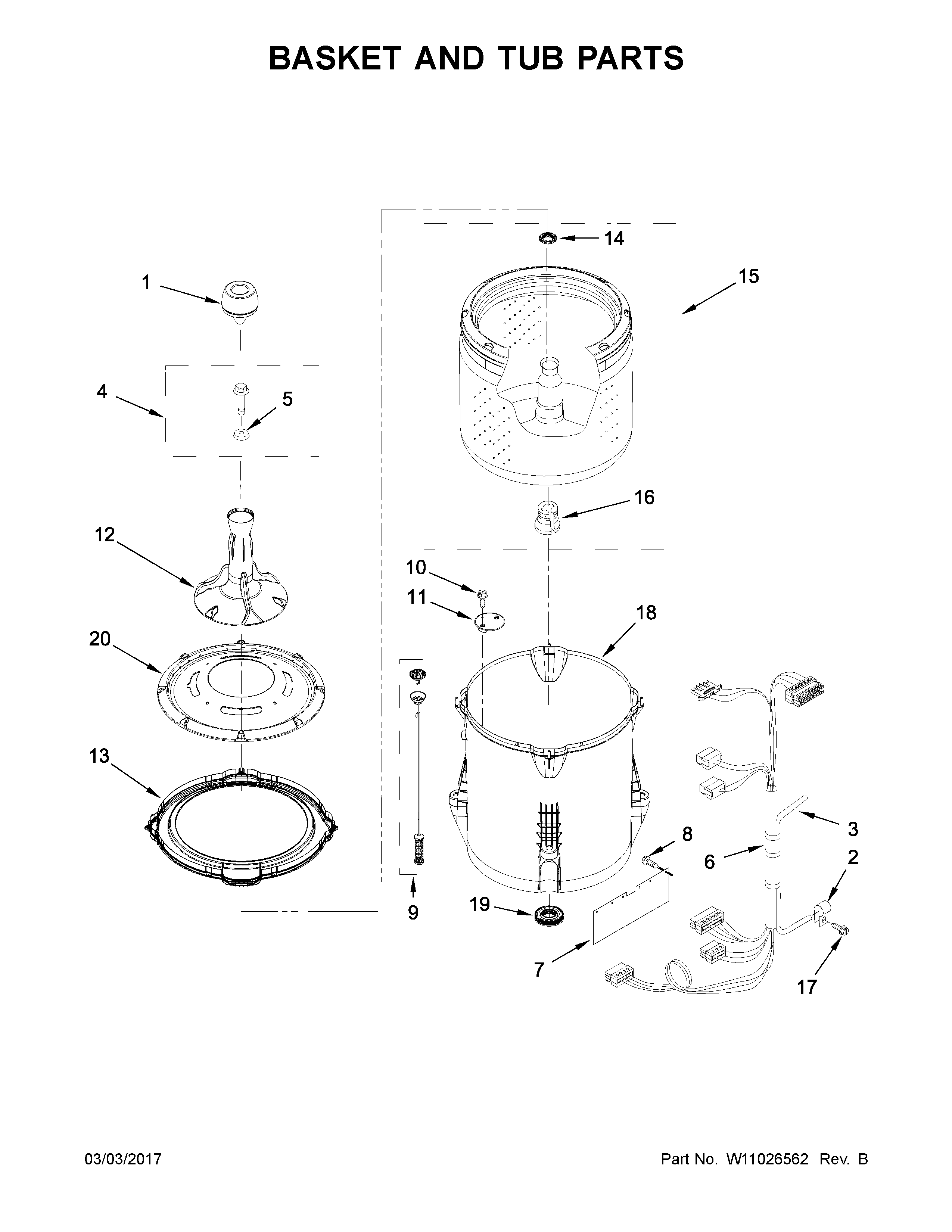 Basket and tub parts