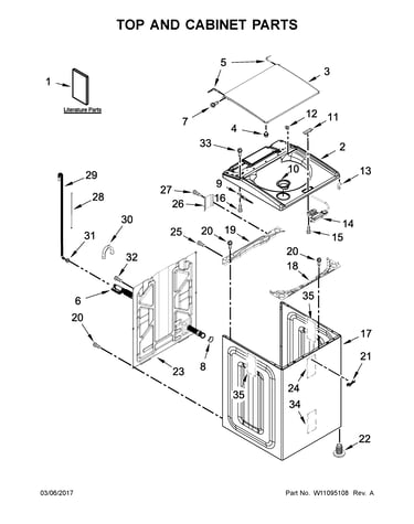 Top and cabinet parts