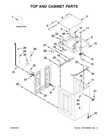 Top and cabinet parts