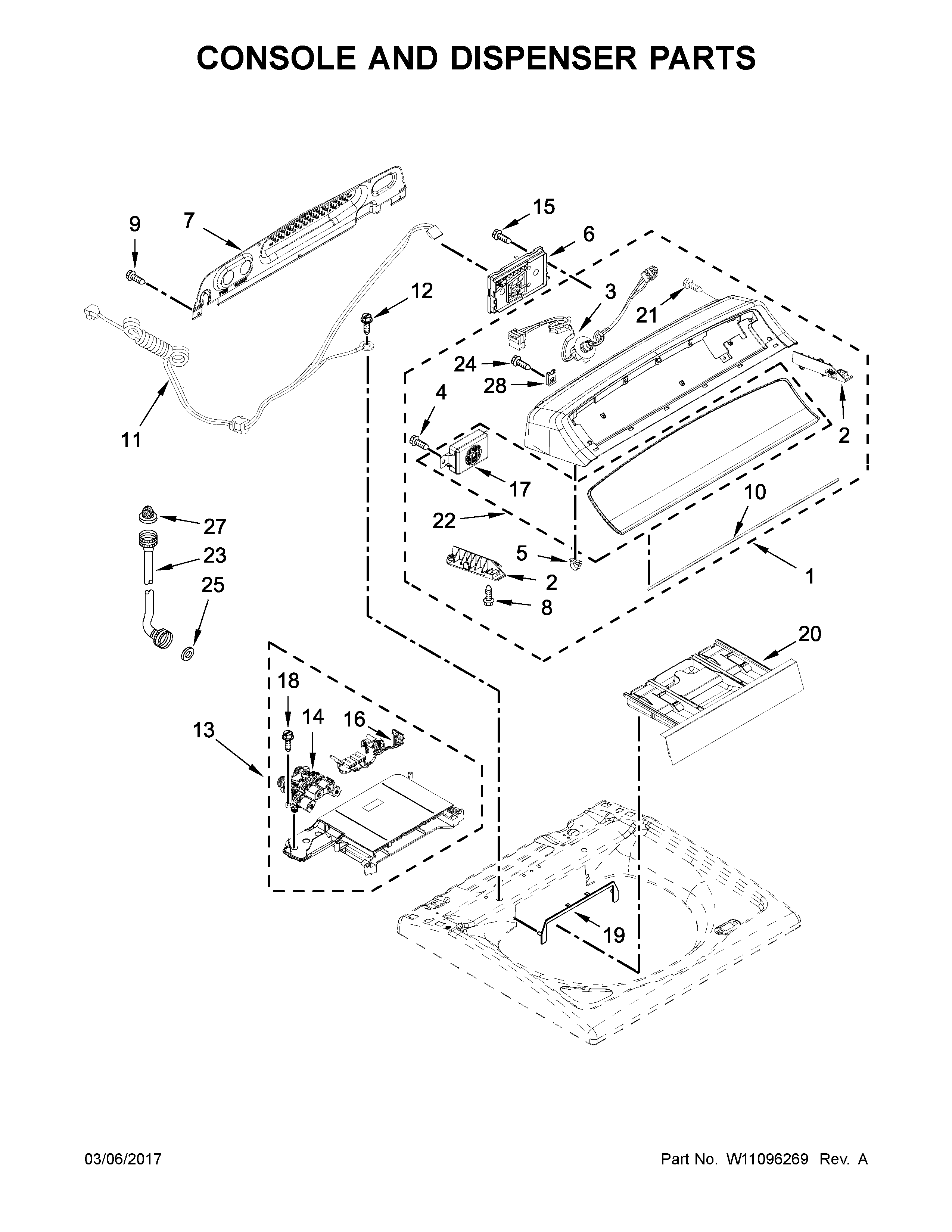 Console and dispenser parts