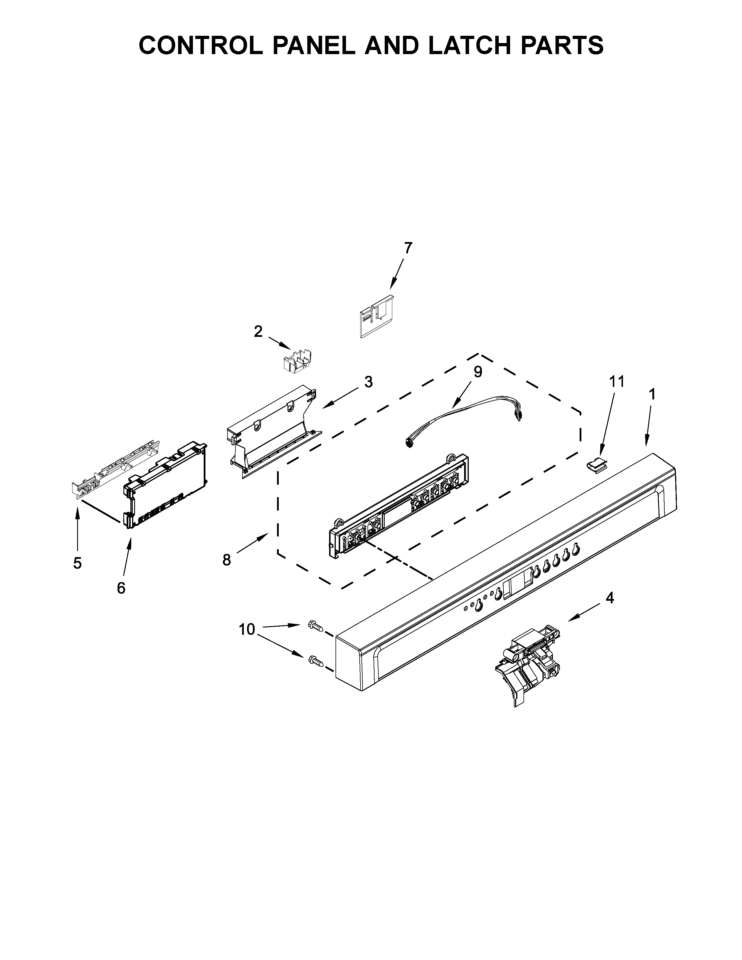 CONTROL PANEL AND LATCH PARTS