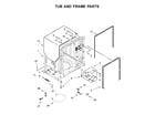Whirlpool WDF560SAFM0 tub and frame parts diagram