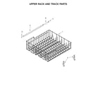 Whirlpool WDF560SAFM0 upper rack and track parts diagram