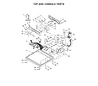Whirlpool CED9150GW0 top and console parts diagram