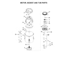 Whirlpool WTW8000DW3 motor, basket and tub parts diagram