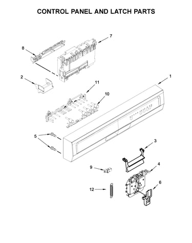 Control panel and latch parts