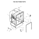 Whirlpool WDP370PAHB0 tub and frame parts diagram