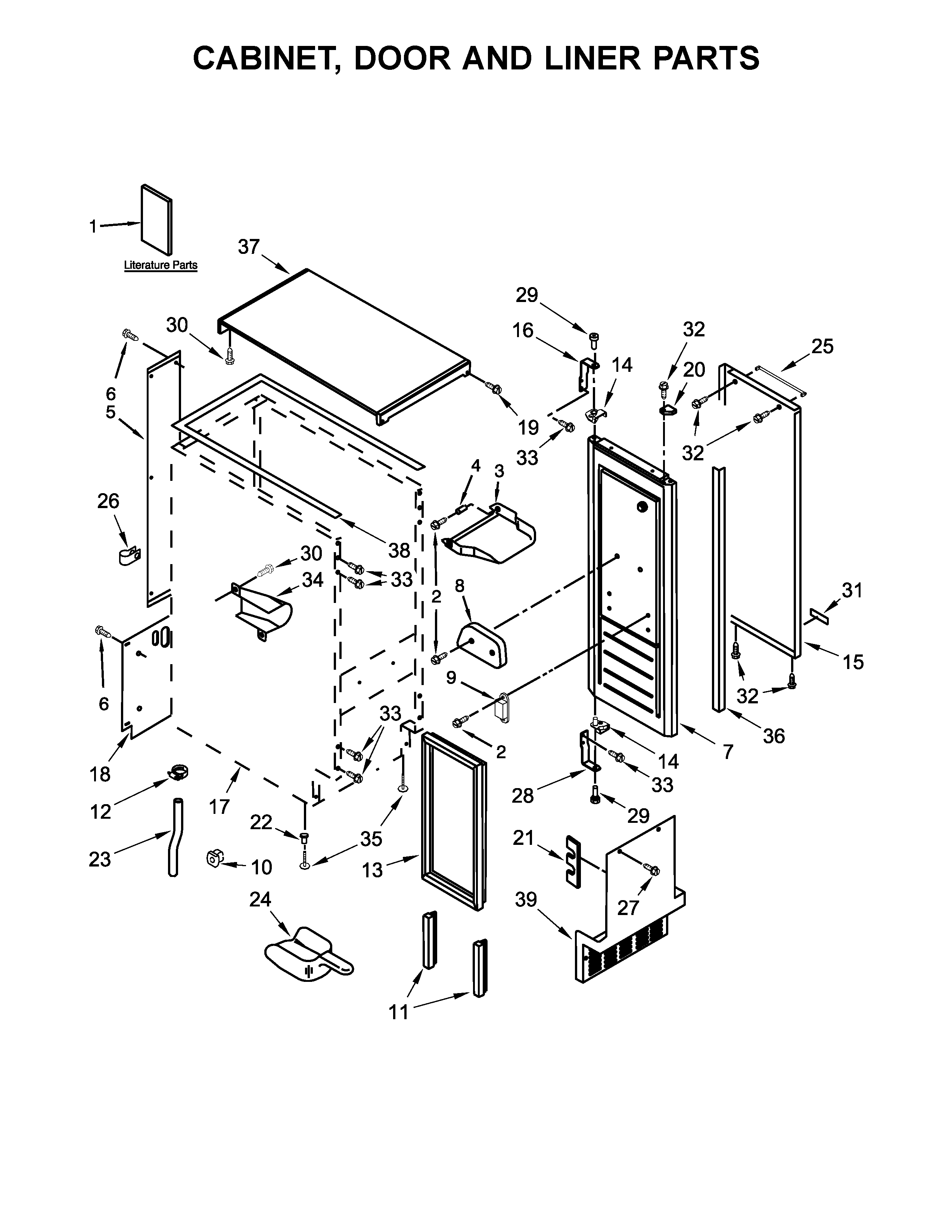 Cabinet, door and liner parts