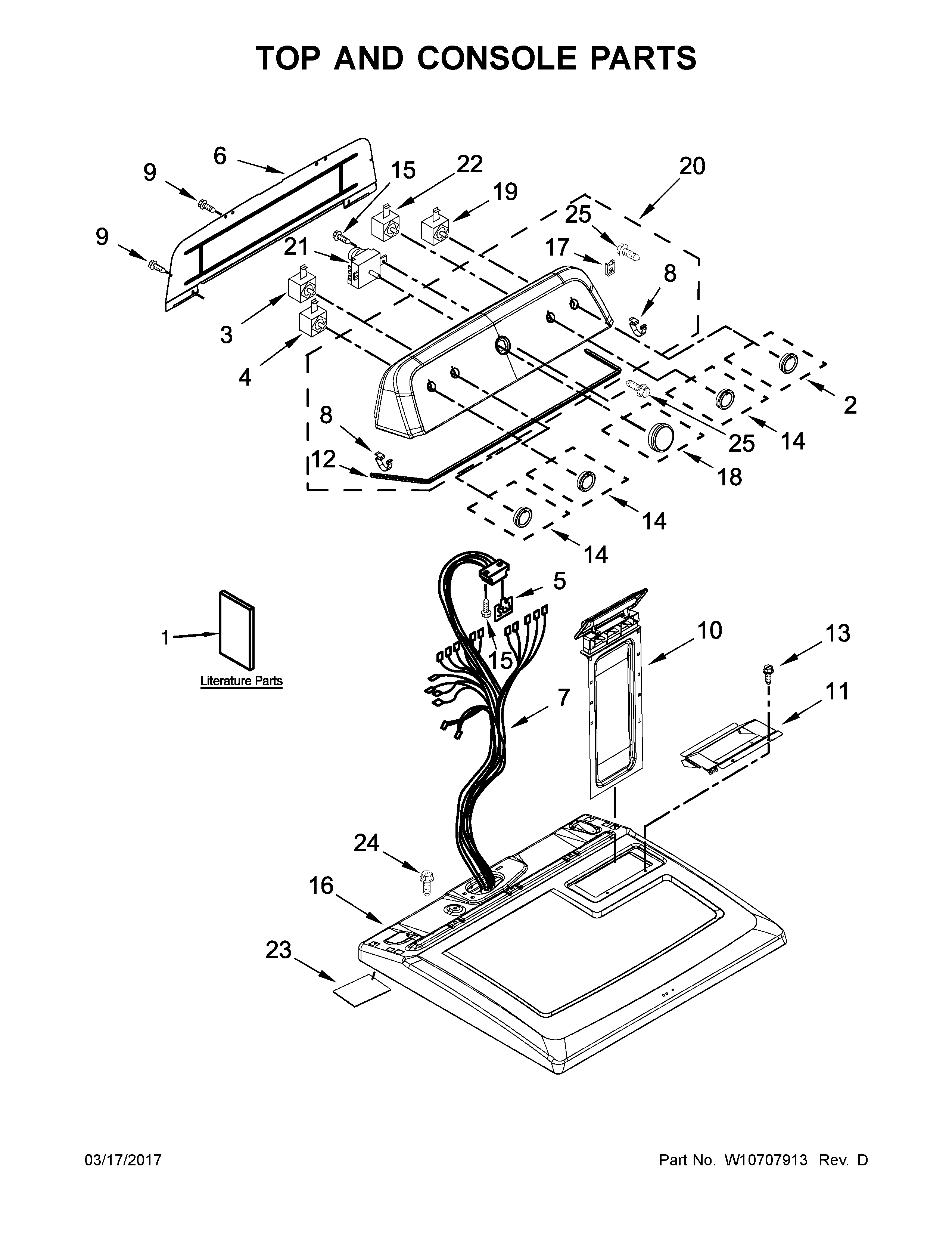 Top and console parts