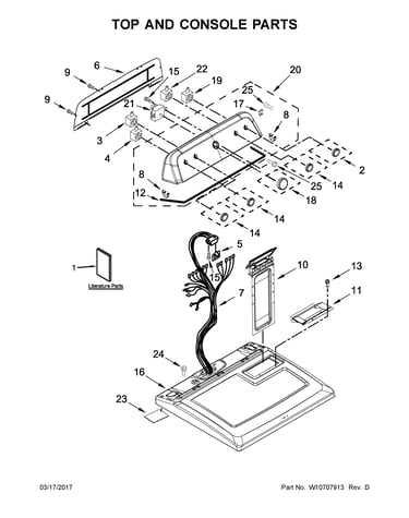 Top and console parts