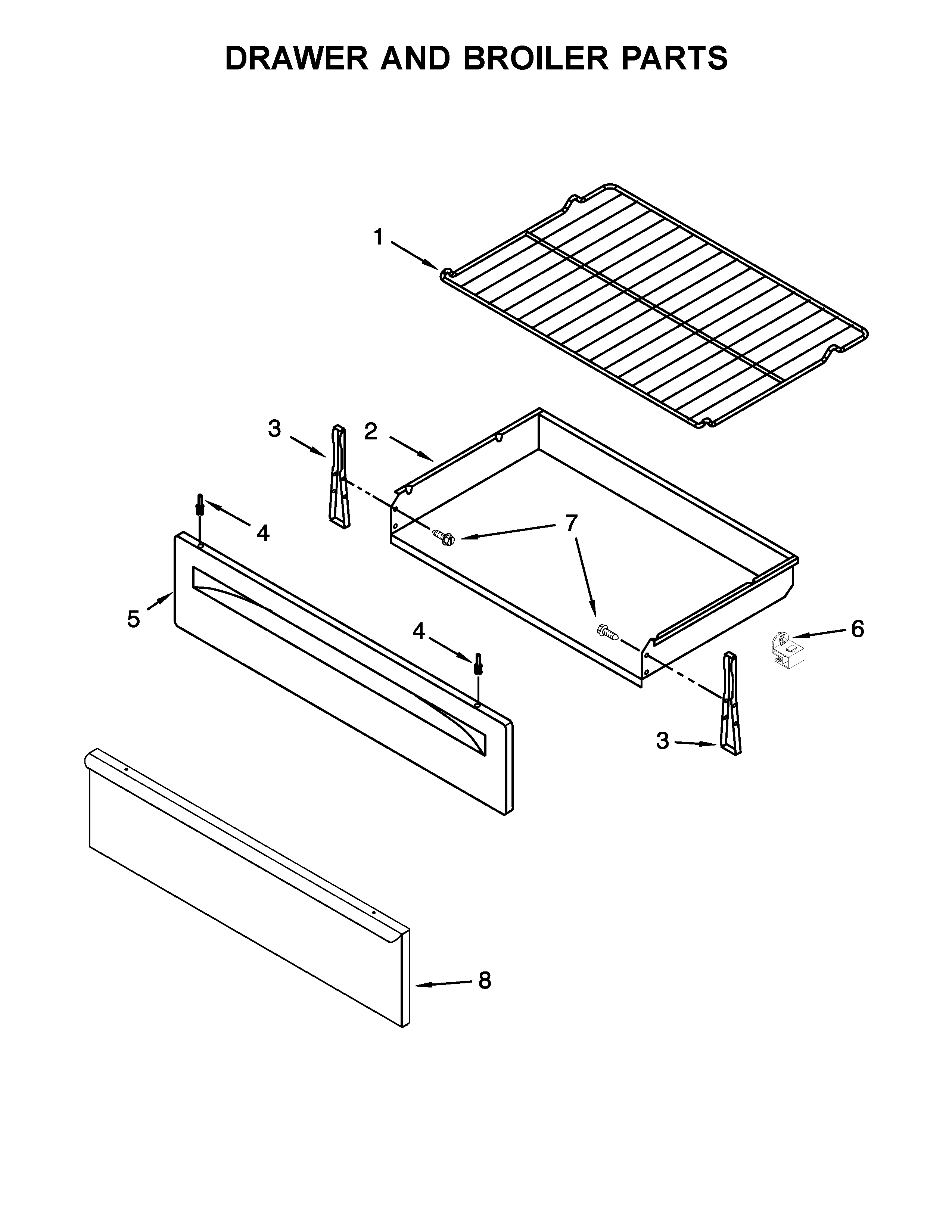 Drawer and broiler parts