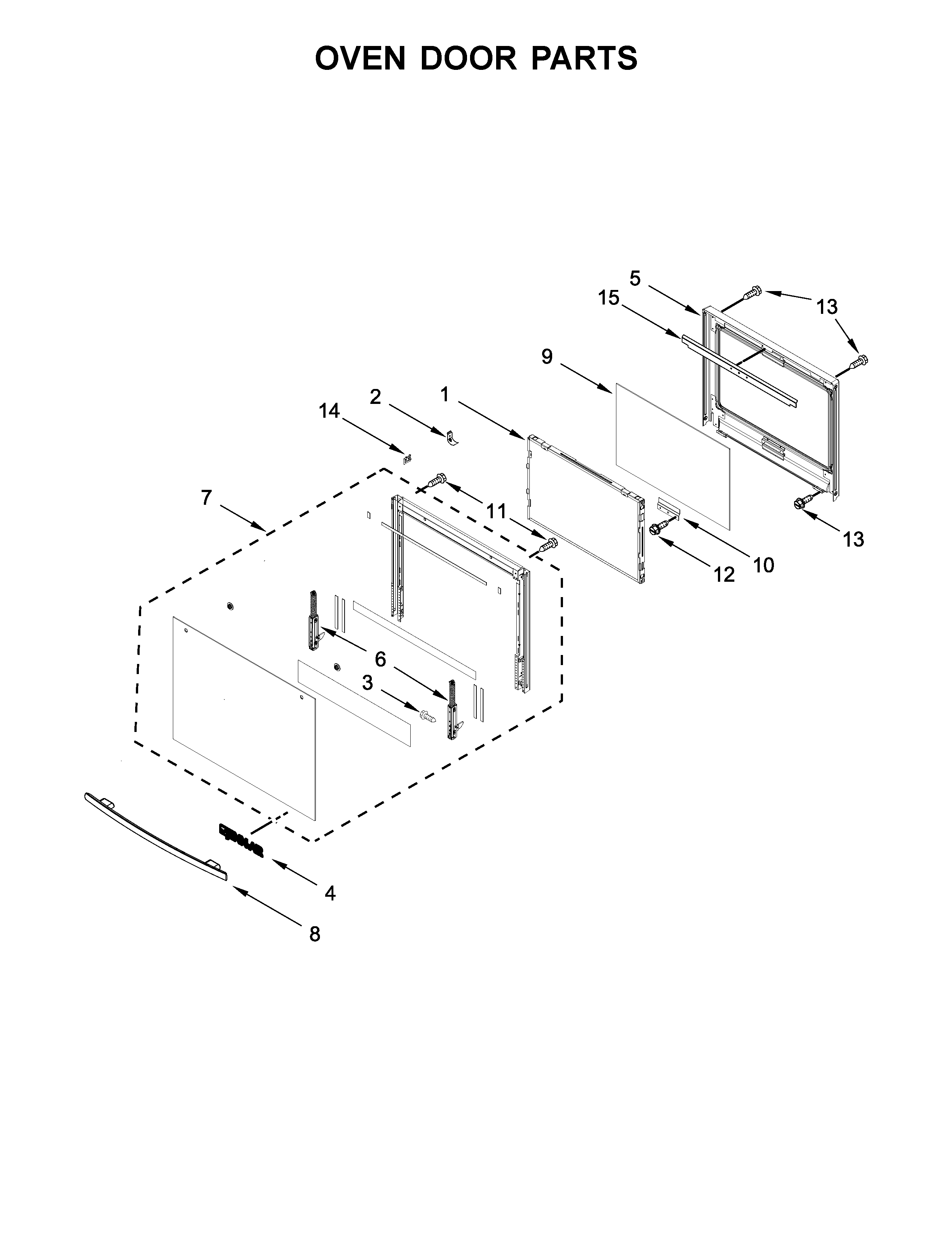 Oven door parts