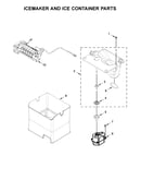 Icemaker and ice container parts