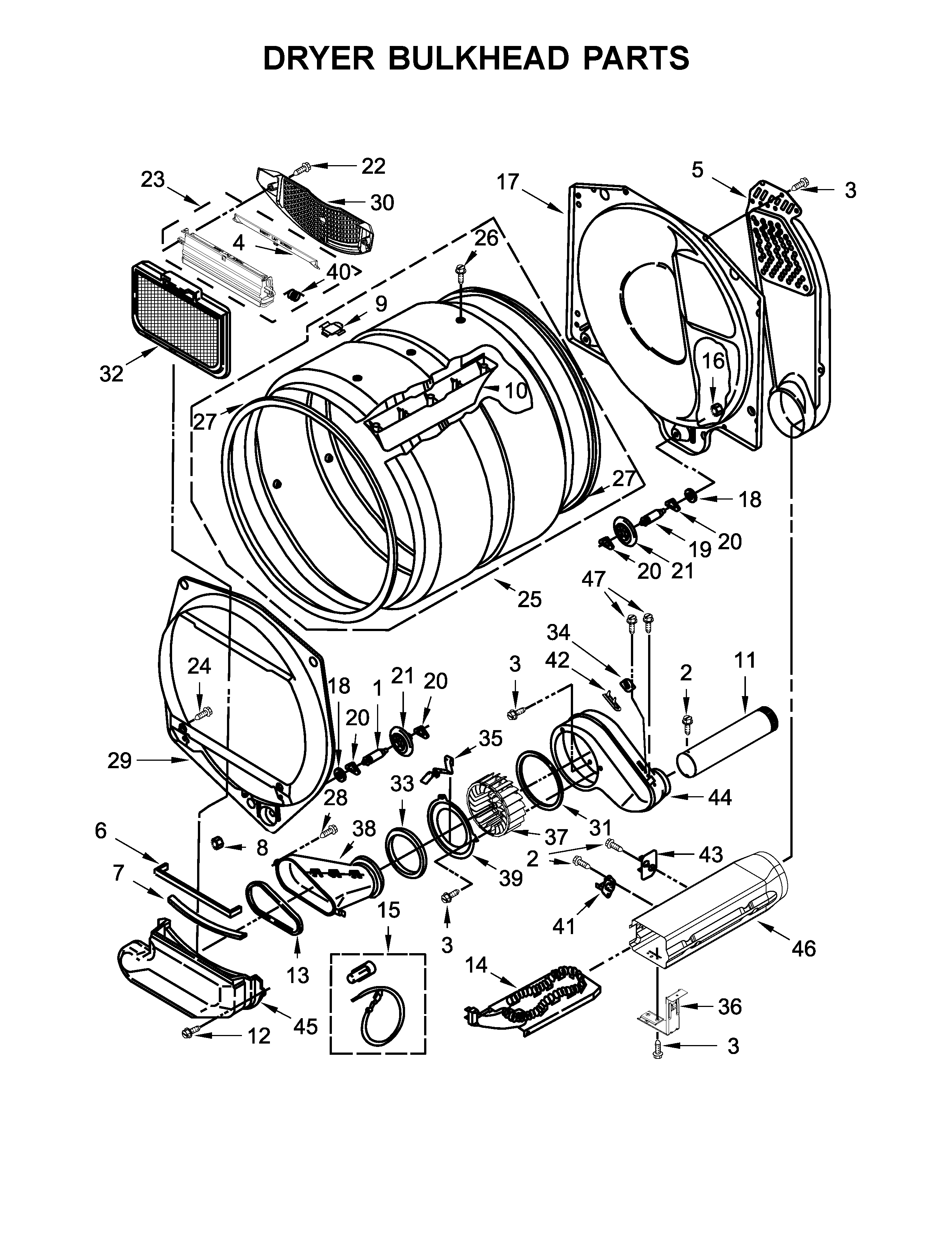 Dryer bulkhead parts