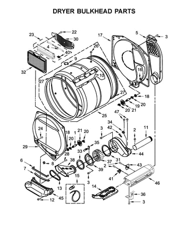 Dryer bulkhead parts
