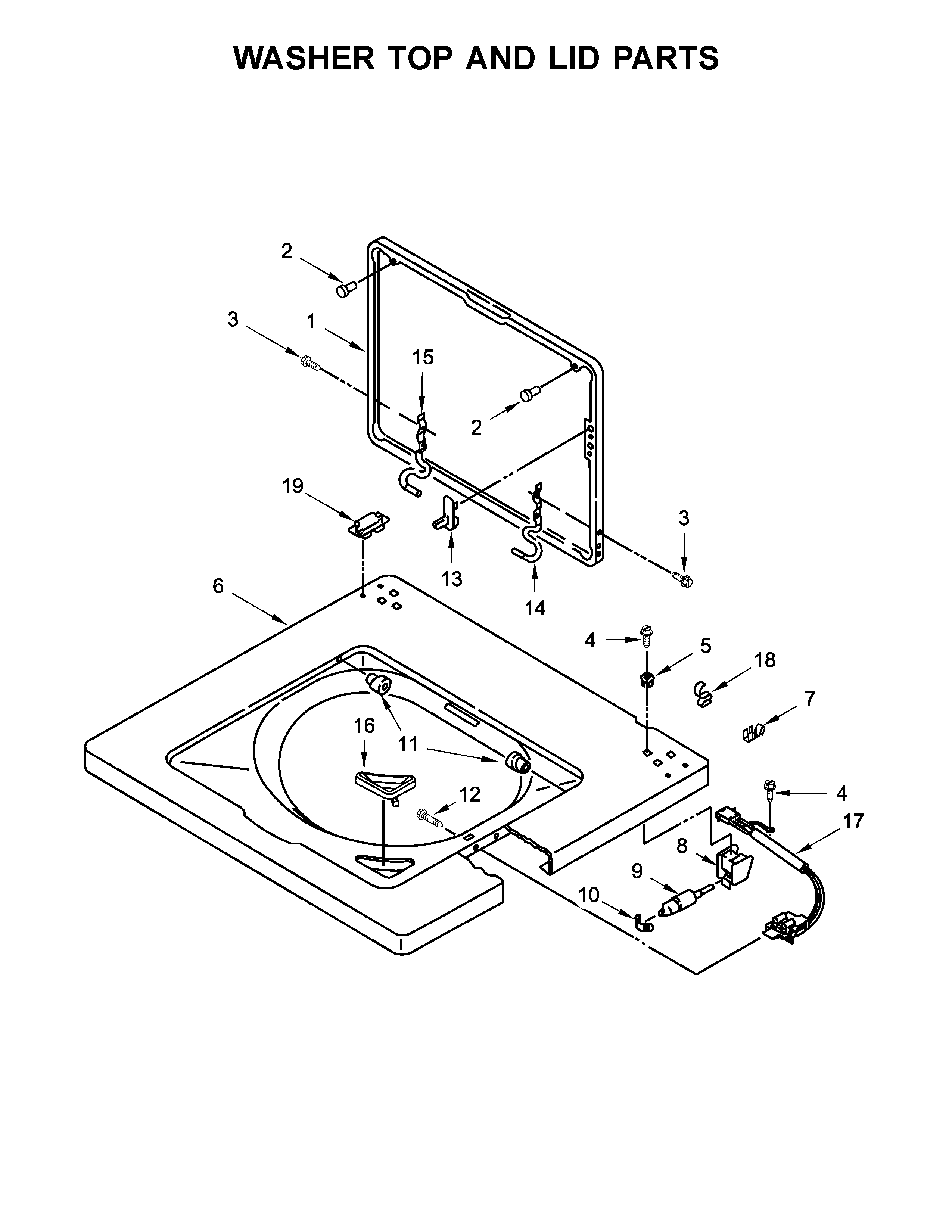 Washer top and lid parts