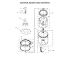 Whirlpool WET4027EW0 agitator, basket and tub parts diagram