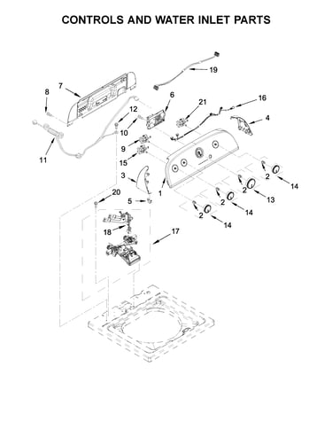Controls and water inlet parts