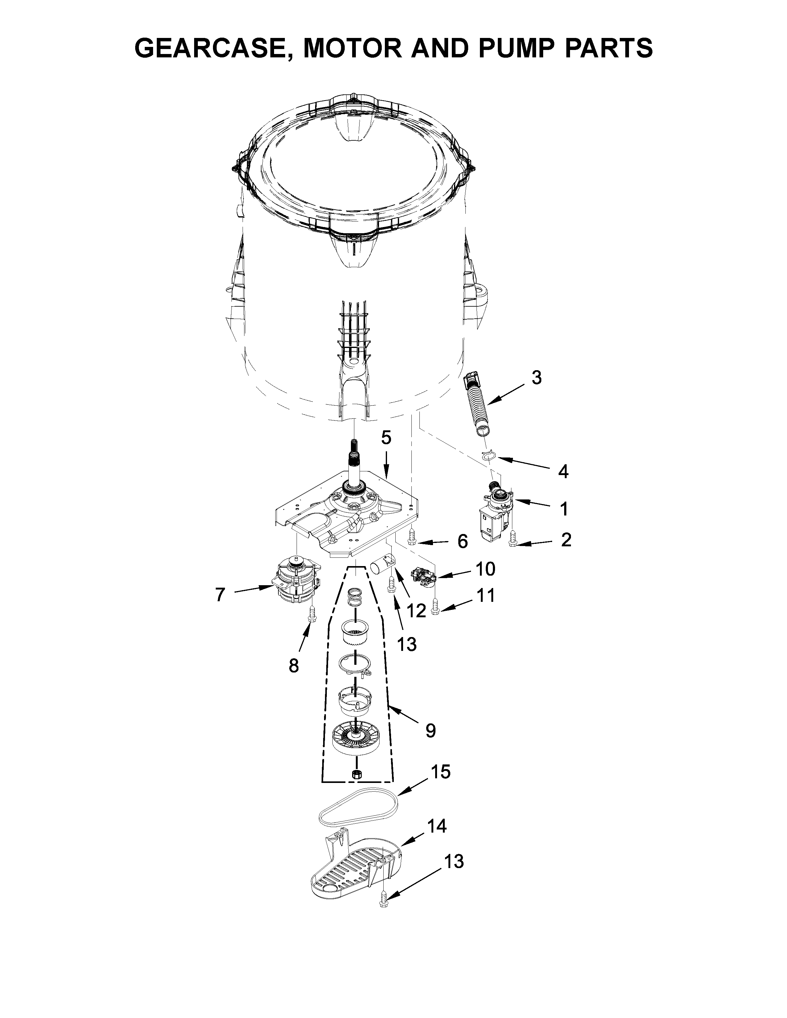 Gearcase, motor and pump parts