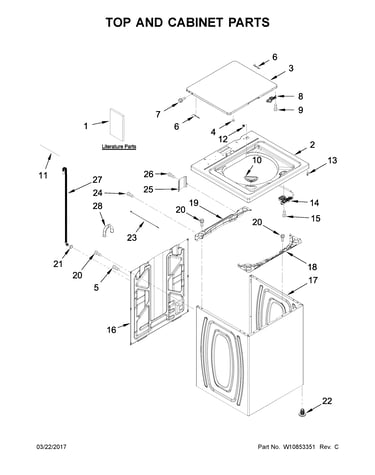 Top and cabinet parts