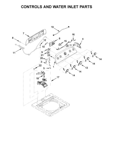 Controls and water inlet parts