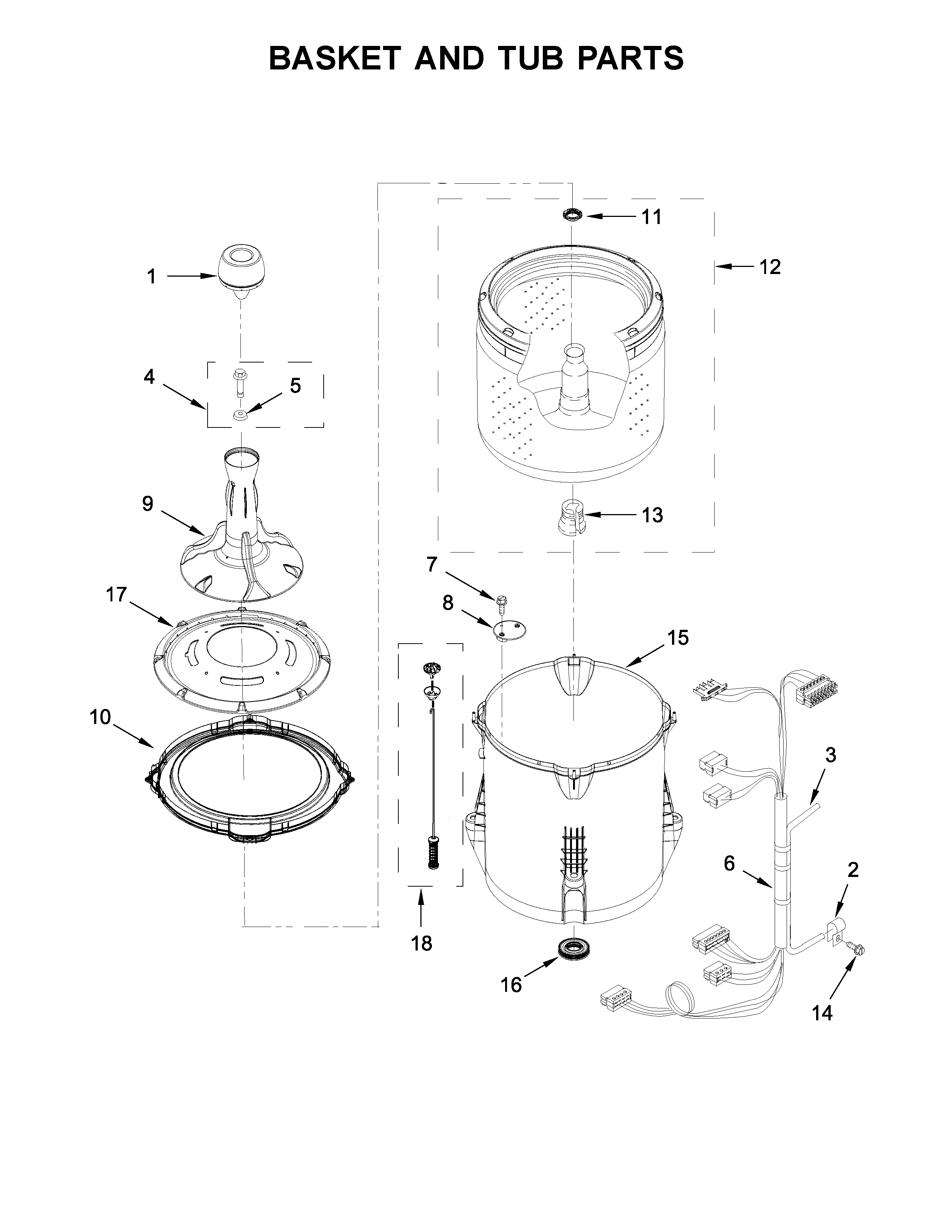 Basket and tub parts