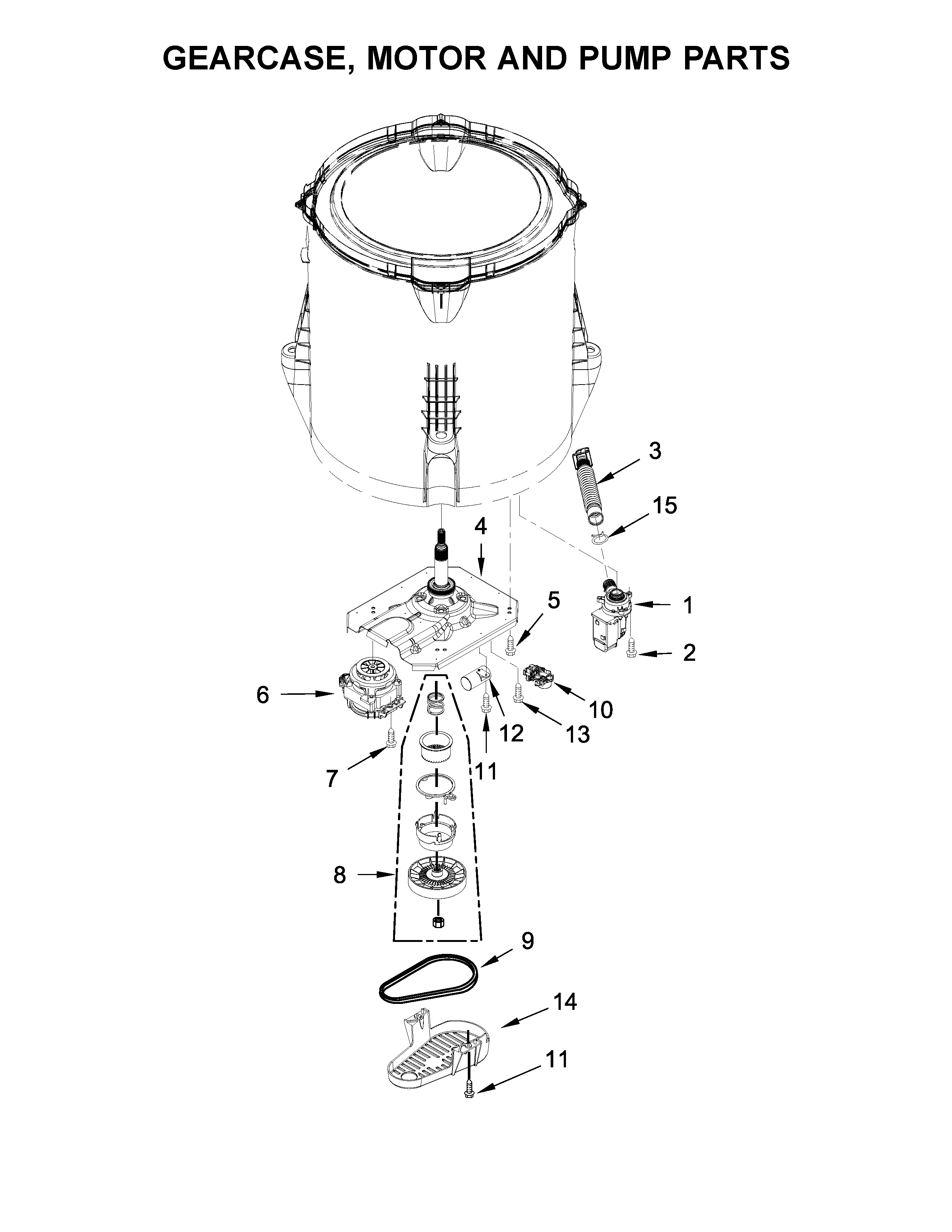 GEARCASE, MOTOR AND PUMP PARTS