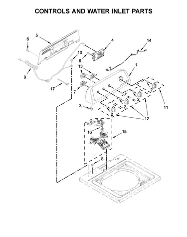 Controls and water inlet parts
