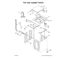 Whirlpool WTW4616FW1 top and cabinet parts diagram