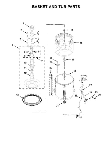 Basket and tub parts