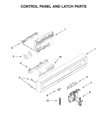 Control panel and latch parts