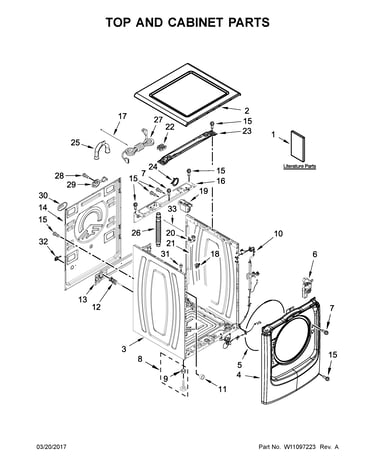 Top and cabinet parts