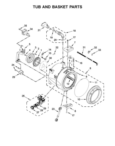 Tub and basket parts