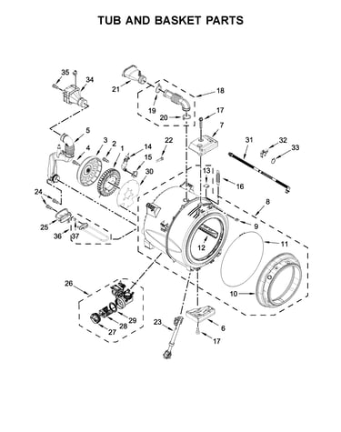 Tub and basket parts