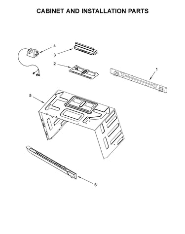 Cabinet and installation parts