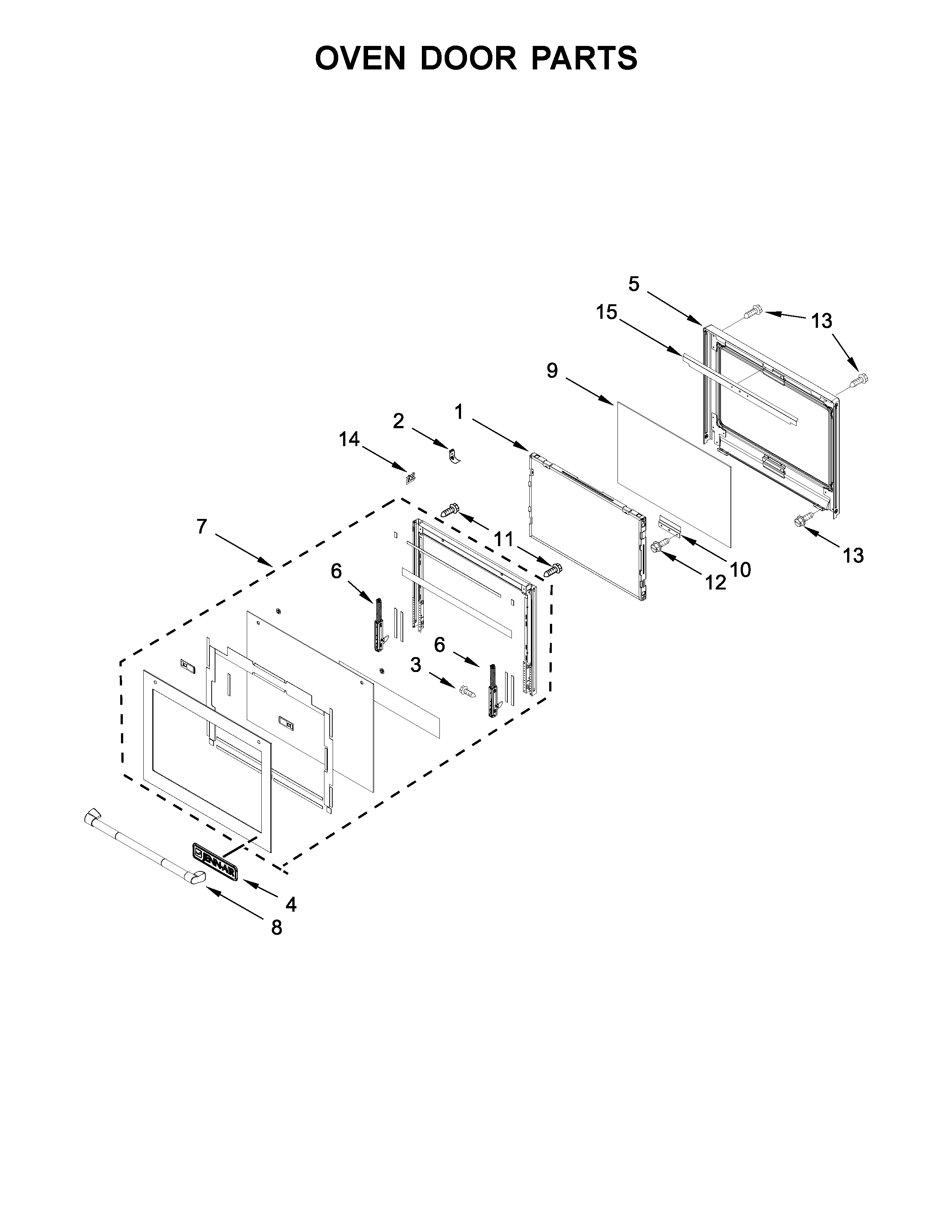 Oven door parts