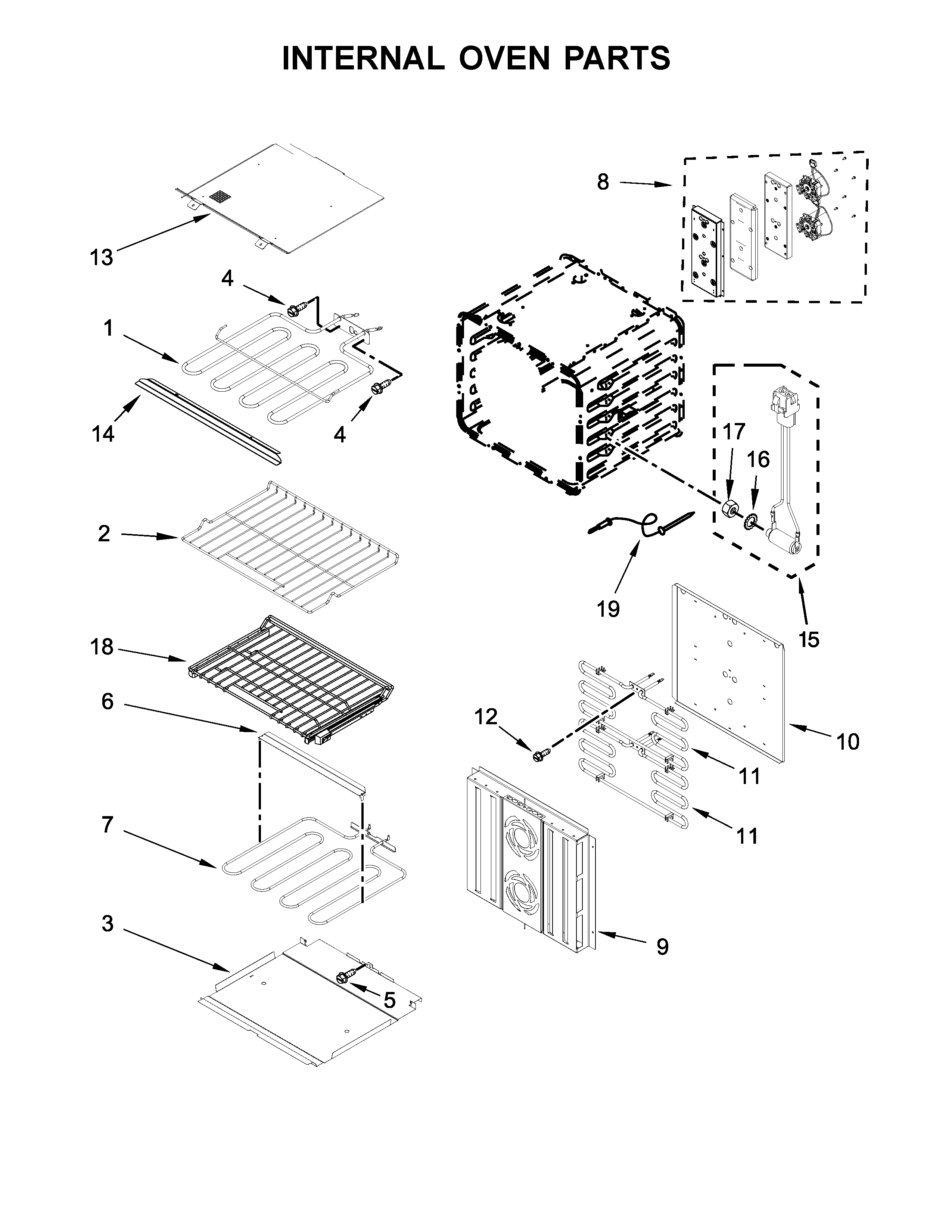 Internal oven parts