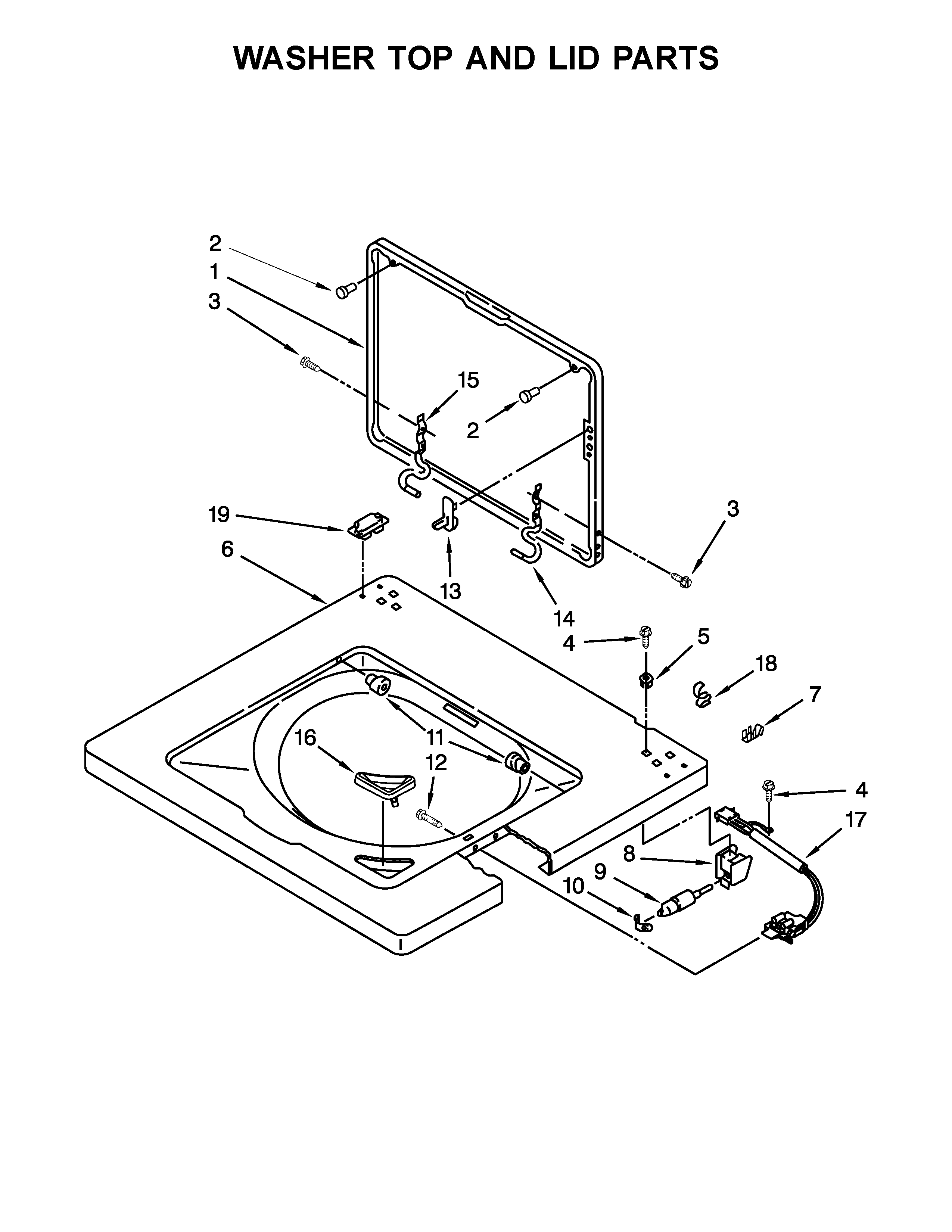 Washer top and lid parts