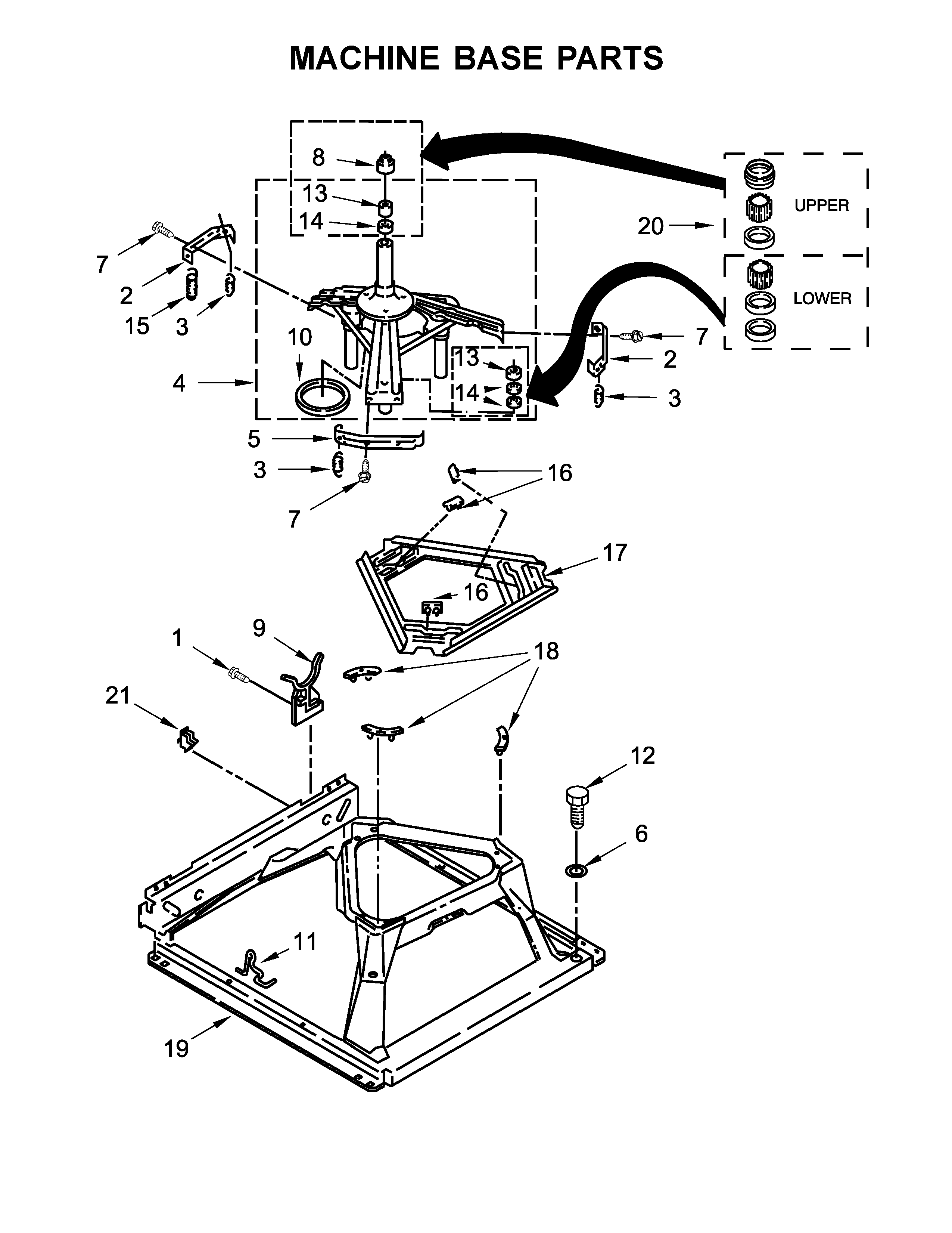 Machine base parts