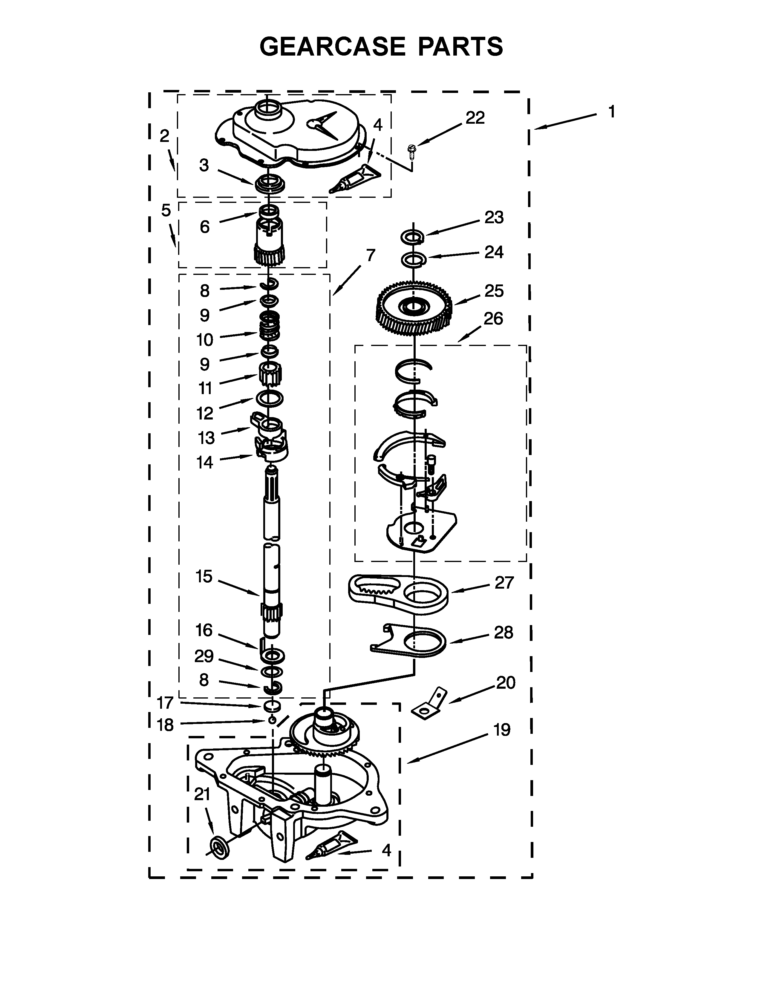 Gearcase parts