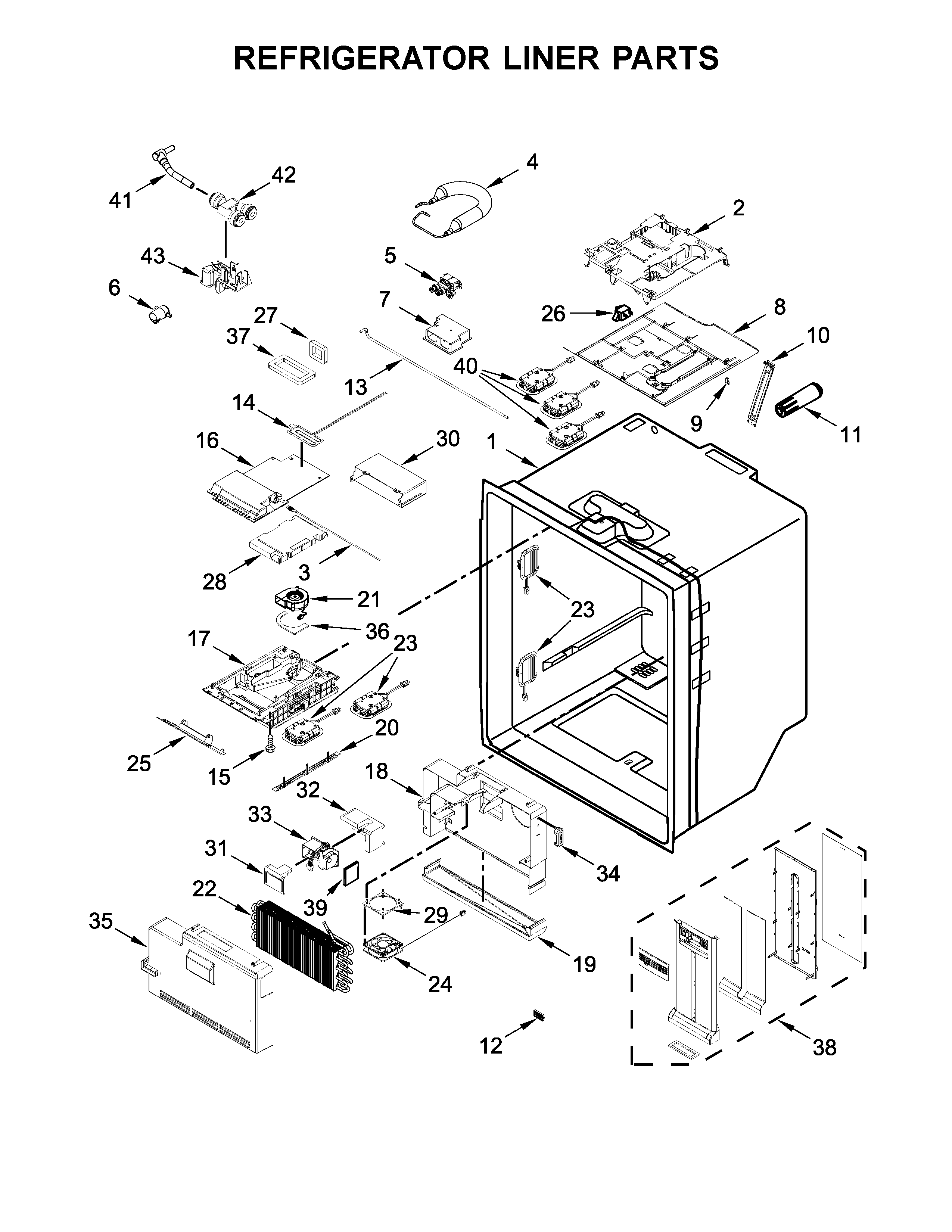 REFRIGERATOR LINER PARTS