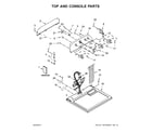 Whirlpool WED4975EW0 top and console parts diagram